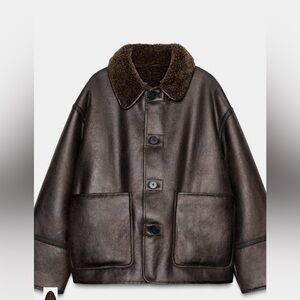 Zara Reversible Double Faced Sherpa Jacket